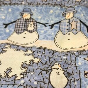 Snowman Fabric Cotton Winter Holiday Sewing Quilting Craft Material 2 Yards‎